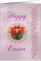 Happy Easter Tulips and Lace card
