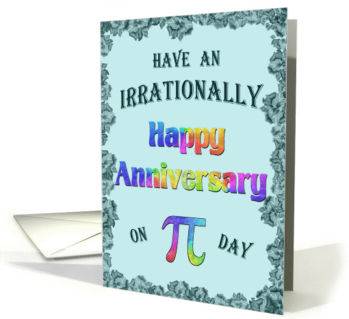 Happy Pi Day Anniversary Multicolor and Teal card (910639)