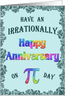 Happy Pi Day Anniversary Multicolor and Teal card