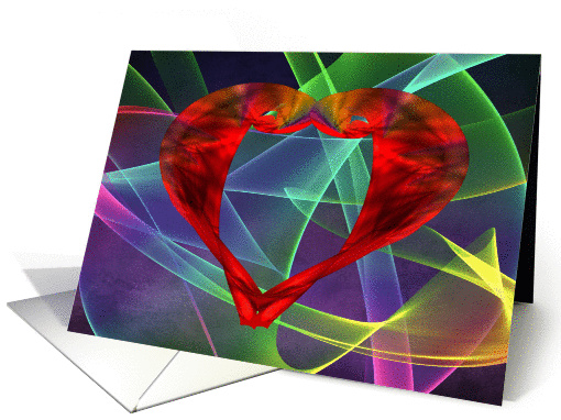 Happy Anniversary Abstract Gossamer Heart card (911020)