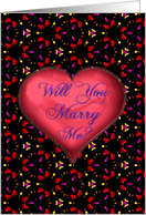 Will You Marry Me? Kaleidoscope Hearts Valentine card