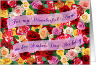 For my Wonderful Aunt on her Mothers Day Birthday Bed of Roses card