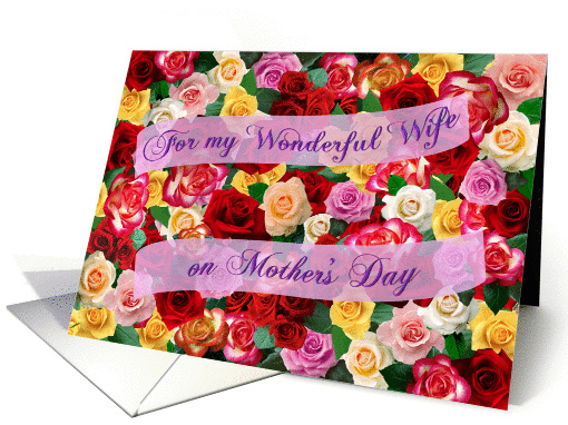 For my Wonderful Wife on Mothers Day Bed of Roses card (919369)