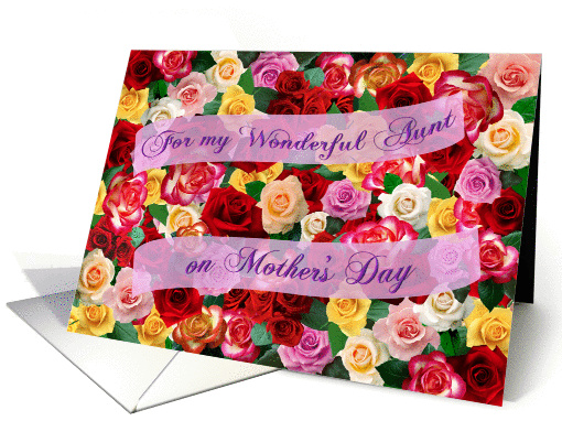 For my Wonderful Aunt on Mothers Day Bed of Roses card (919372)