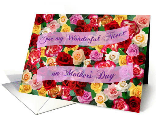 For my Wonderful Niece on Mothers Day Bed of Roses card (919373)