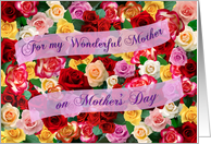 For my Wonderful Mother on Mothers Day Bed of Roses card