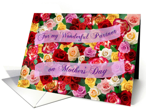 For my Wonderful Partner on Mothers Day Bed of Roses card (922883)