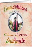 Congratulations Graduate Class of 2025 Photo Card in Oranges & Reds card