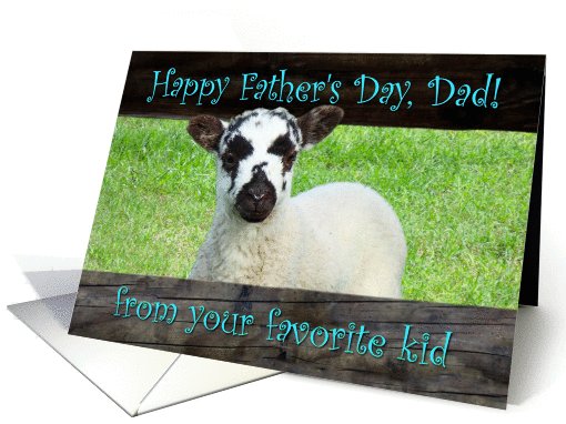 Happy Fathers Day Dad from Your Favorite Kid Baby Goat and Fence card