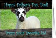 Happy Fathers Day Dad from Your Favorite Kid Baby Goat and Fence card