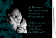 Safe in Daddys Hands Happy Fathers Day card