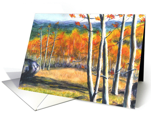 Colorado Fall with Mountains and Aspens Blank Note card (934998)