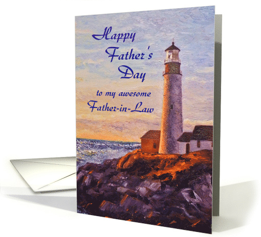Lighthouse Happy Fathers Day Awesome Father-in-Law card (935105)