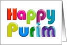 Happy Purim Sister fun colorful 3d-like greeting for sister card