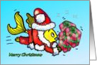 Santa Clause Fish - funny cute Christmas comics card