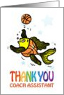 Thank You Coach Assistant Fish playing Basketball fun cute funny card