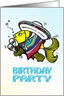 Birthday Party Invitation, cute Mexican fish card