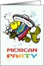 Mexican Party Invitation, cute Mexican fish card