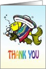 Thank You Fish, Cute funny fun cartoon Mexican Fish Card