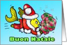 Buon Natale Italian Merry Christmas funny cute Santa Clause Fish card