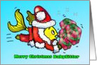 Merry Christmas Babysitter Santa Claus Fish fun cute cartoon card