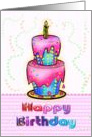Happy Birthday fun colorful Birthday Cake card
