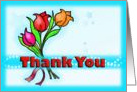 Thank you Colourful flowers cartoon card