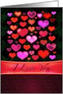 I LOVE YOU red pink eclectic gothic hearts drawing for Valentine’s day card