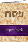 Happy Pesach Hebrew fun Passover Matzah Matzo card