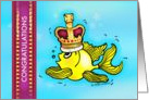 Congratulations, Fish wearing crown card