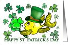 Happy St. Patrick’s Day, Goldfish with Green Shamrocks card