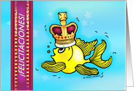 Felicitaciones Felicidades Spanish luck fish fun congratulation wishes card