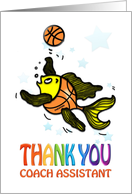 Thank You Coach Assistant Fish playing Basketball fun cute funny card
