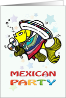 Mexican Party Invitation, cute Mexican fish card