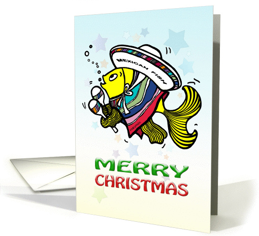 Merry Christmas from a Mexican Fish cute funny cartoon card (884717)