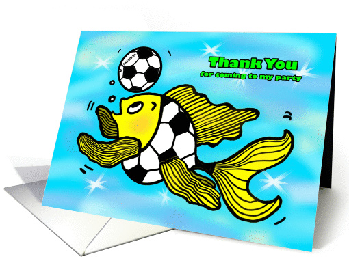 Thank You for coming to my Birthday party Soccer Football... (887378)