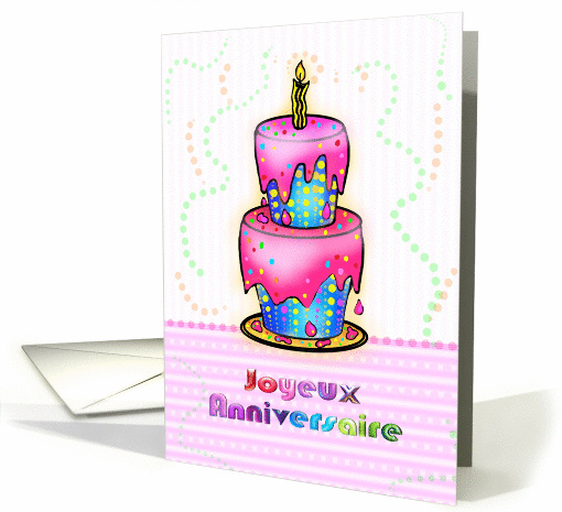 Joyeux Anniversaire French fun colourful Happy Birthday... (891178)