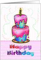 Happy Birthday fun colorful Birthday Cake card