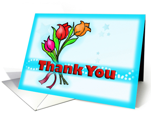 Thank you It's a pleasure to do business flowers illustration card