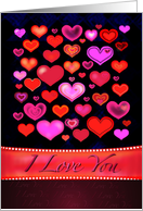 I LOVE YOU gorgeous pink romantic funky hearts card