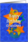 Happy Birthday Grandson Awesome Boy Stars card