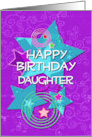 Daughter Happy Birthday Amazing Girl Colorful Stars and Swirls card