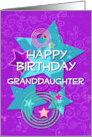 Granddaughter Happy Birthday Amazing Girl Colorful Stars and Swirls card