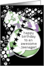 Teenager Happy Birthday Grunge Chevrons and Stars card