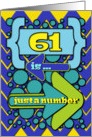 Happy 61st Birthday Just a Number Funny Chevrons and Polka Dots card