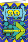 Happy 99th Birthday Just a Number Funny Chevrons and Polka Dots card