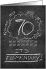 70th Birthday Chalkboard Look Funny card