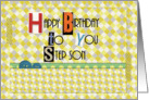 Happy Birthday Step Son Magazine Cutouts Scrapbook Style card