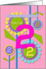 Happy Birthday Step Daughter You’re 2 Fun Colorful Flowers card