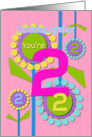 Happy Birthday Goddaughter You’re 2 Fun Colorful Flowers card